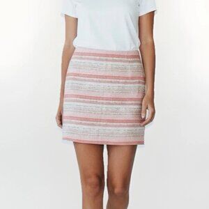 Katherine‎ Barclay Pencil Skirt Academia Coral Cream Striped Women's Size 6